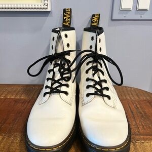 Dr. Martens White Boots with Black Laces